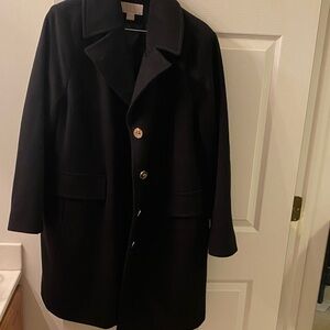 Michael Kors Black Button-Up Coat
